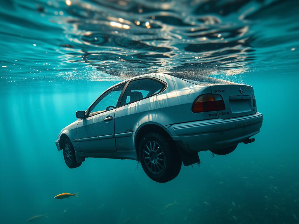 Auto unter Wasser