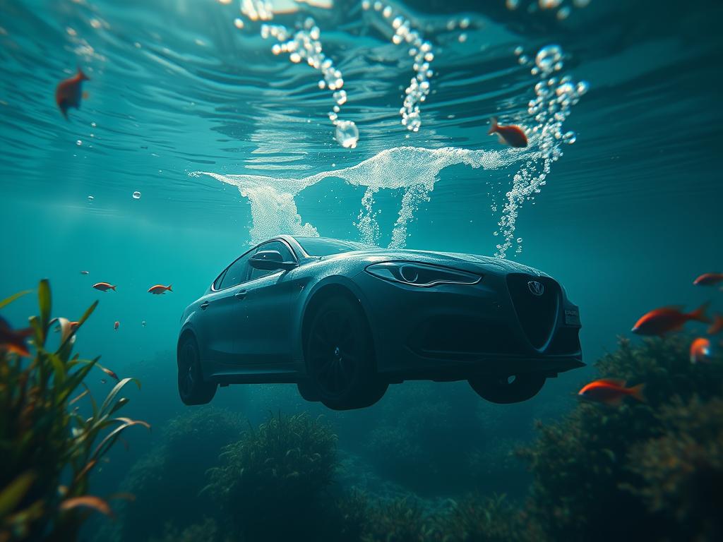 Auto unter Wasser