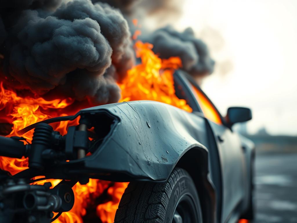 Autos brennen oder explodieren