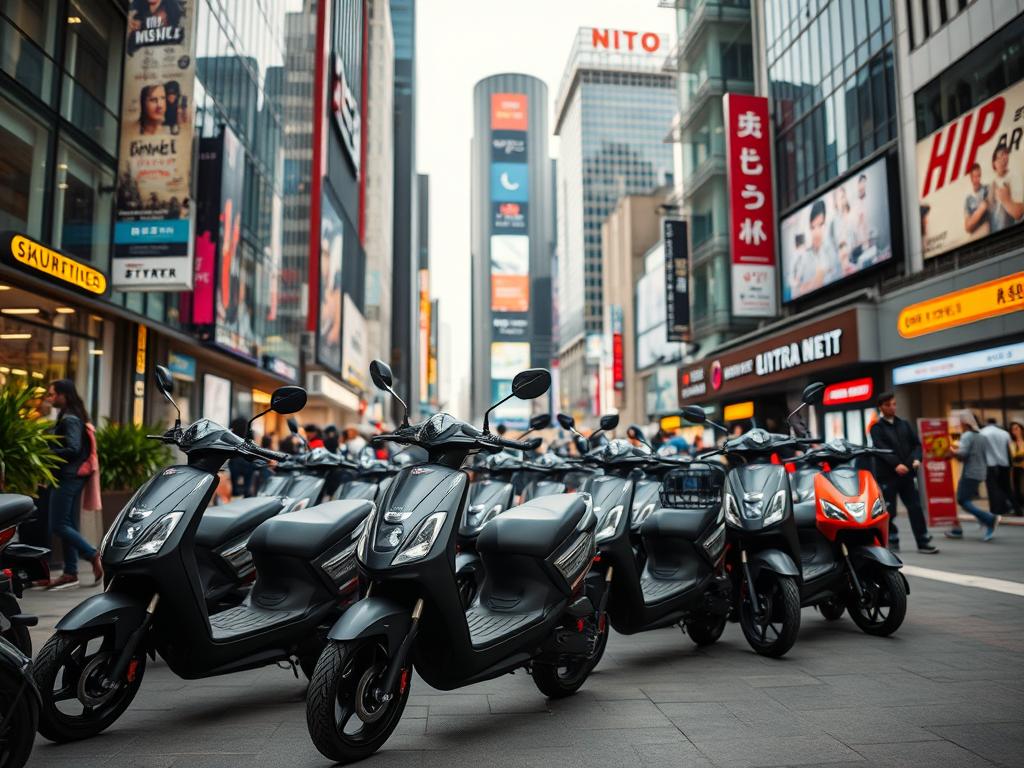 Elektroroller in der Stadt