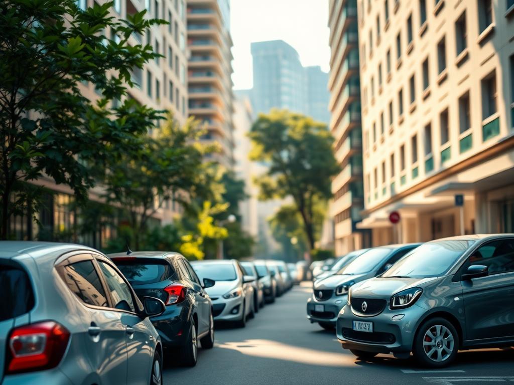 Stadtautos in der Stadt