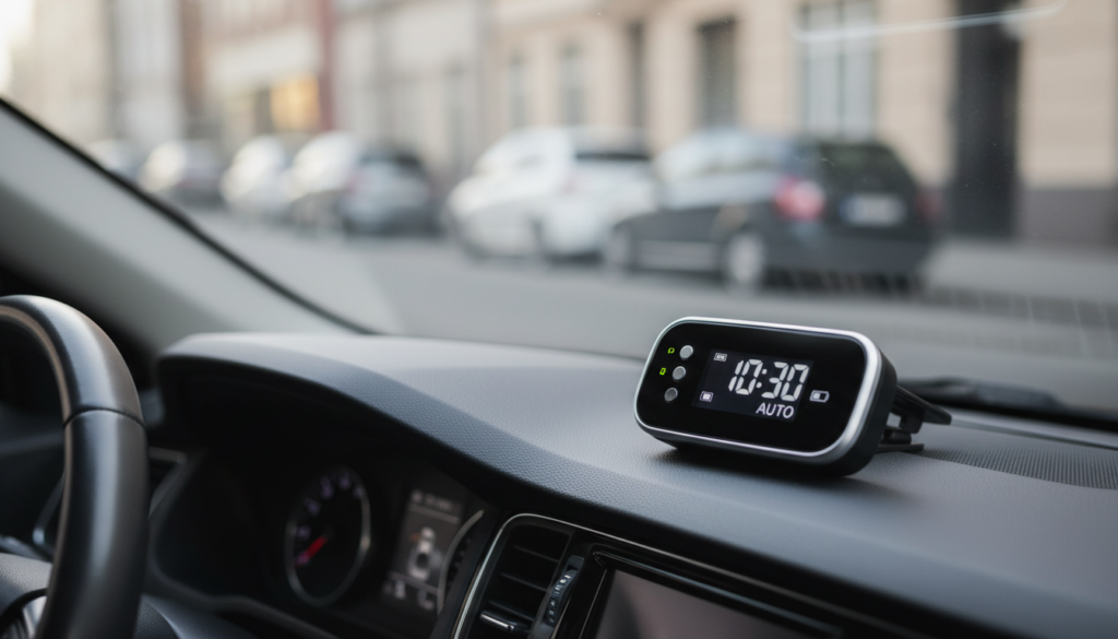 Automatische Zeiteinstellung elektronische Parkscheibe