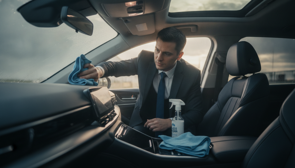 Autoscheiben innen reinigen für klare Sicht