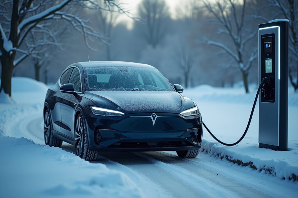 elektroauto im winter-Titel