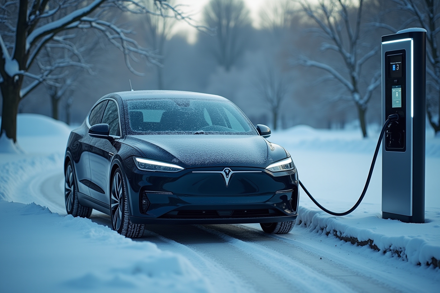 elektroauto im winter-Titel